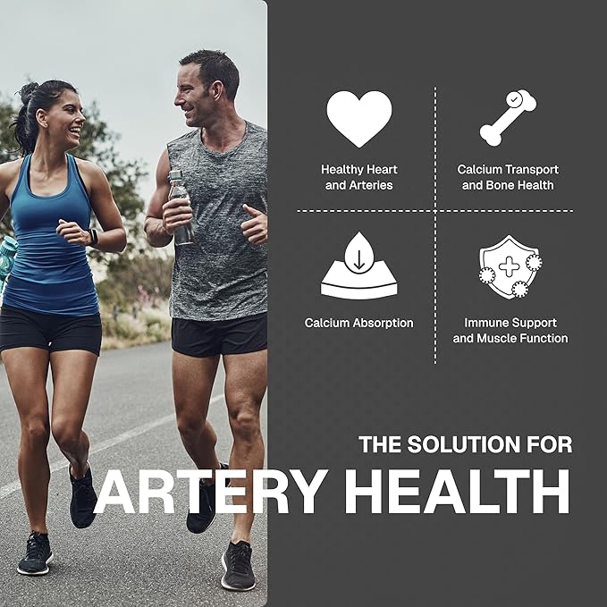 Weider Artery Health - Artery Flexibility & Heart Health - with Vitamin K2, D3 & Ginger - Bone & Immune Support* - Gluten Free & Vegan - 30 Veggie Capsules