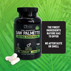 Saw Palmetto Capsules 600mg for Men & Women - Extra Strength DHT Blocker Supplement Capsules - Prostate & Hair Loss Support - 25% Fatty Acids, Bioperine - 100 Count