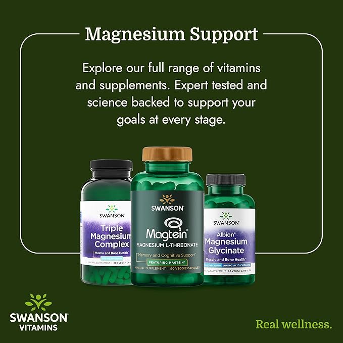 Swanson Triple Magnesium Complex - Mineral Supplement - Natural Support - Featuring Citrate, Oxide & Aspartate - (100 Capsules, 400mg Each, 2 Pack)