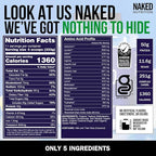 NAKED Chocolate Mass Gainer - All Natural Weight Gainer Protein Powder - 8lb Bulk, GMO Free, Gluten Free & Soy Free. No Artificial Ingredients - 1,360 Calories