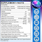 12-in-1 Lithium Orotate 5mg 10mg with Ashwagandha & L-Theanine, Lithium Orotate for Mood, Calm, Cognitive & Brain, High Bioavailability Trace Mineral, Lemon Balm, Magnesium Glycinate, 1 Pack