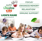 Lifeable Lions Mane Gummies for Kids | Great Tasting Lions Mane Mushroom Supplement | Vegan, Kosher, Non-GMO Kids Mushroom Gummies | Brain Support | 60 Count