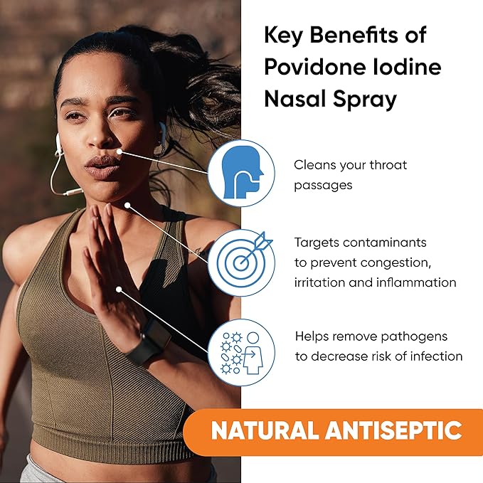 1.5% Povidone-Iodine Sore Throat Spray, Microplastic-Free Bottle, FSA Eligible, 60ml