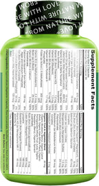 NATURELO Multivitamins for Teenage Girls/Boys, 180 Capsules, Whole Food Multivitamin with Minerals, Non-GMO, Vegetarian