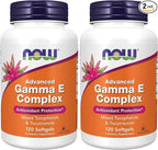 Now Supplements,Advanced Gamma E Complex,Mixed Tocopherols & Tocotrienols,Antioxidant Protection*,120 Softgels,(Pack of 2)