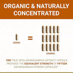 True Veda USDA Organic KSM-66 Ashwagandha Supplements | Organic Ashwagandha for Women & Men | High Strength KSM 66 Capsules | Premium Aswagandha | Ashwaganda Root Extract | 60 Capsules