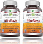 Amazing Formulas Riboflavin 400 mg Capsules | Vitamin B2 Supplement | Non-GMO | Gluten Free | Made in USA (120 Count | 2 Pack)