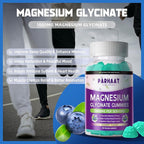 Magnesium Glycinate Gummies - Sugar Free Magnesium Potassium Supplement with Vitamin D, B6, CoQ10 for Calm Mood & Sleep Support - 60 Blueberry Chews