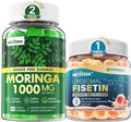 1Pack Liposomal Fisetin 200mg Liquid Gummies + 2Pack Moringa Gummies 1000mg, Sugar Free