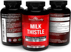 Divine Bounty Pure Milk Thistle Capsules - A Potent Milk Thistle Supplement with 300mg of 4X Concentrated Extract (Standardized) - 120 Vegetarian Capsules