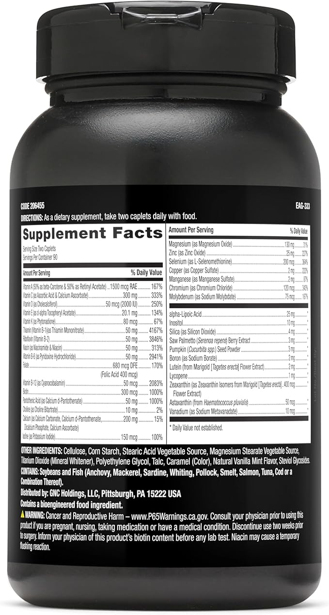 GNC Mega Men Multivitamin Caplets, Clinically Proven to Feel Better, Immune Support, Energy Support, B Vitamins, Vitamin D-3, Timed Release, 180 Caplets
