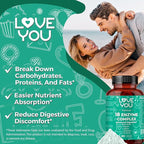 Love You 18 Enzyme Complex – Broad Spectrum Digestive Support with Amylase, Bromelain and Papain – Promotes Nutrient Absorption and Healthy Digestion, 60 Veggie Capsules