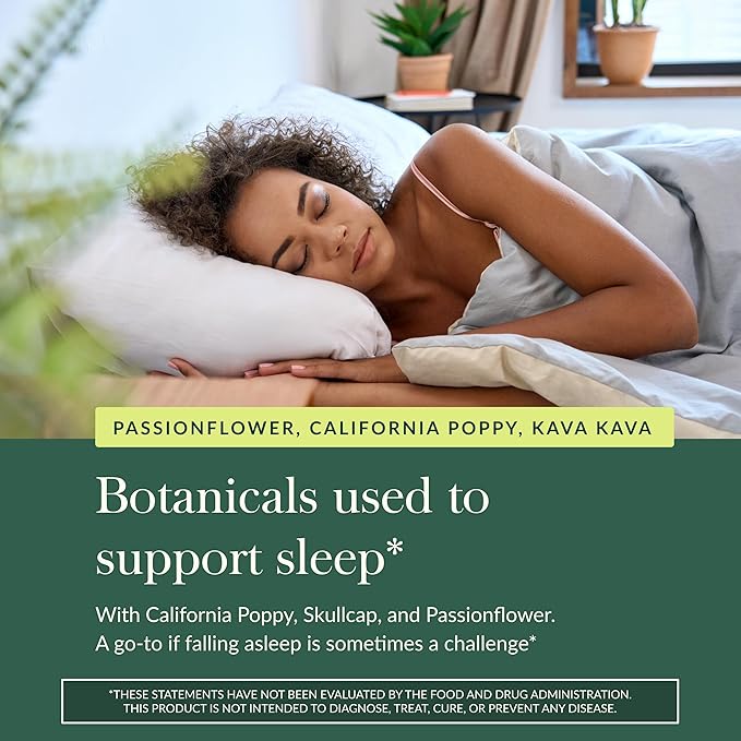 Gaia Herbs Sound Sleep - Sleep Support Supplement - Herbal, Plant-Powered Support for Calm & Relaxation* - Valerian Root, Passionflower & More - 60 Vegan Liquid Phyto-Capsules (20 Servings)