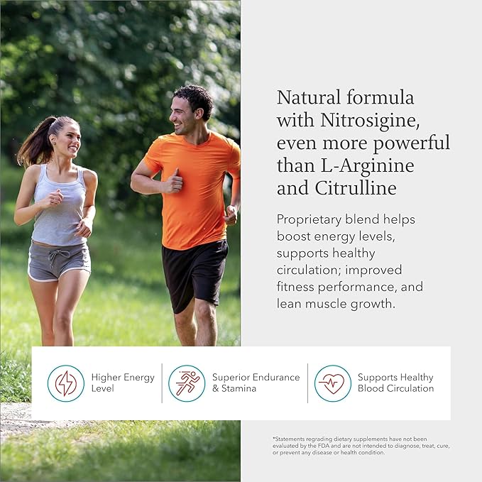 Juvenon BloodFlow-7 Nitric Oxide Supplements for Men & Women - Natural Nitric Oxide Booster with Nitrosigine® + S7® - Blood Flow & Circulation Support (3-Pack)