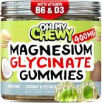 Center-Filled Magnesium Glycinate Gummies 400MG - High Absorption for Kids, Teens & Adults - Supplement for Sleep, Calm & Muscle Relaxation with B6 & D3 - Gluten Free & Vegan Friendly - 60 Count