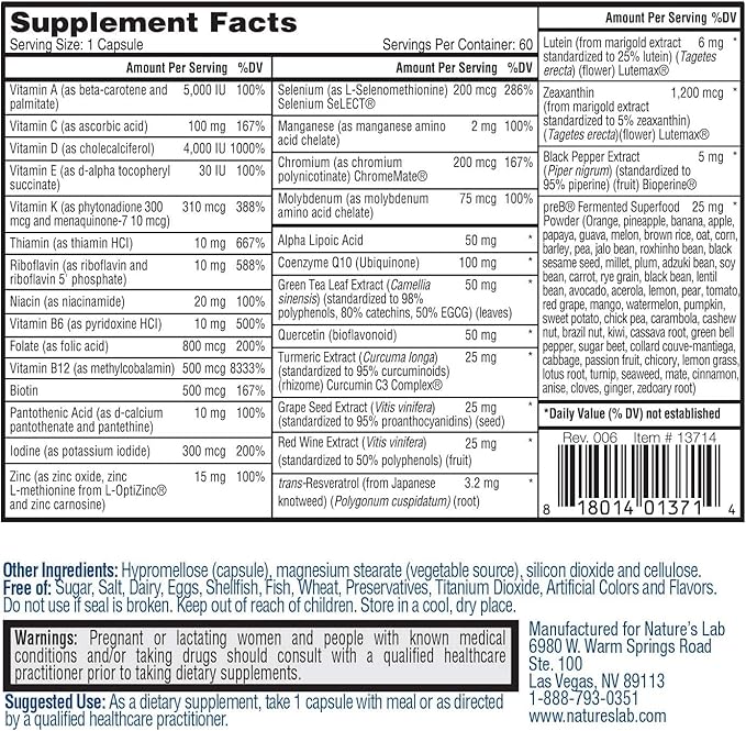 Nature's Lab CoQ10 + Alpha Lipoic Acid + Acetly L Carnitine & One Daily Multivitamin