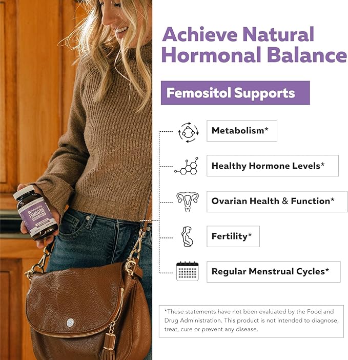 Femositol® Myo-Inositol & D-Chiro Inositol Complex Supplement - Clinically Validated 40:1 Ratio (Vitamin B8)| Hormonal Balance & Healthy Ovarian Function Support (90 Capsules – 30 Servings)