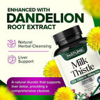 Built by Nature Milk Thistle Liver Detox Supplement with Silymarin Extract & Dandelion Root – Gentle Herbal Liver Cleanse for Men & Women - Liver Health Support - Non-GMO - 120 Veggie Capsules