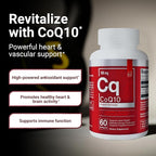 Essential Elements CoQ10 100mg Softgels for Heart, Brain, and Vascular Support - Comprehensive Coenzyme Q10 Supplement Formulated for Optimal Absorption - 60 Count, 2 Month Supply