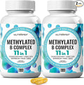 NutraPep Methylated B-Complex Vitamins - Complete Methyl B Complex Multivitamin with Bioactive B9 5-MTHF B6 B12 - MTHFR Support Supplement for Brain Heart Energy (Pack of 2)