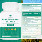 Spliferikou Ecklonia Cava Extract, 800mg, 120 Veggie Capsules with Fucoidan, Green Tea, Turmeric, CoQ10, Dietary Supplement