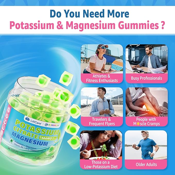 Fisetin Supplement, Potassium Citrate Gummies, 2 Pack