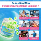Potassium Citrate Gummies 1666mg for Adults - Potassium Supplement, Magnesium Glycinate, Zinc, B6, B12 & C – Electrolyte Gummies for Energy, Recovery & Leg Cramps, Vegan 60 Cts