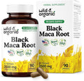 Wild & Organic Black Maca Root Capsules for Men & Women 500 mg - Maca Root Extract for Overall Support - 90 Vegan Capsules - Women & Men Supplement - 90 Days Supply - Non-GMO, No Fillers, Gluten-Free