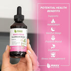 Maxx Herb Valerian Root Extract - Max Strength, Liquid Valerian Root Absorbs Better Than Capsules, for Relaxation and Restful Sleep, Alcohol-Free - 4 Bottles, 4 Oz Each (240 Servings)