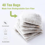 40 Bags Dried Mullein Leaf Tea for Lungs - Lung Detox Cleanse Tea for Smokers - Herbal Mullen Mullien for Breathe Easy - Caffeine-Free, Immune Support
