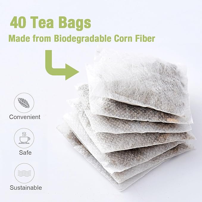 40 Bags Dried Mullein Leaf Tea for Lungs - Lung Detox Cleanse Tea for Smokers - Herbal Mullen Mullien for Breathe Easy - Caffeine-Free, Immune Support