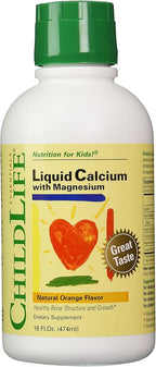 ChildLife Essentials Liquid Calcium Supplement for Kids - Baby Calcium with Magnesium, Zinc, and Vitamin D3 - Orange Flavor, 16 fl oz (3 Pack)