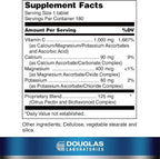 Douglas Laboratories Ascorbplex 1000 | 100% Pure Vitamin C Buffered with Calcium, Magnesium and Potassium | 180 Tablets