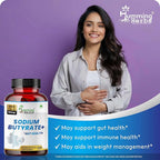 Humming Herbs Sodium Butyrate+ Capsules – 4-in-1 Digestive Support with L-Glutamine + Prebiotic Inulin + Probiotic Blend (10 Billion CFU) – 120 Vegetarian Capsules