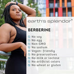 Earth's Splendor Berberine 500mg Capsules, Supports Metabolism (120ct Bottle, 2 Month Supply) Non-GMO, Vegan-Friendly