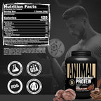Animal Whey Isolate Protein Powder - Loaded for Pre & Post Workout Muscle Builder and Recovery with Digestive Enzymes for Men & Women - 25g Protein, Great Taste, Low Sugar - Chocolate 4 lbs