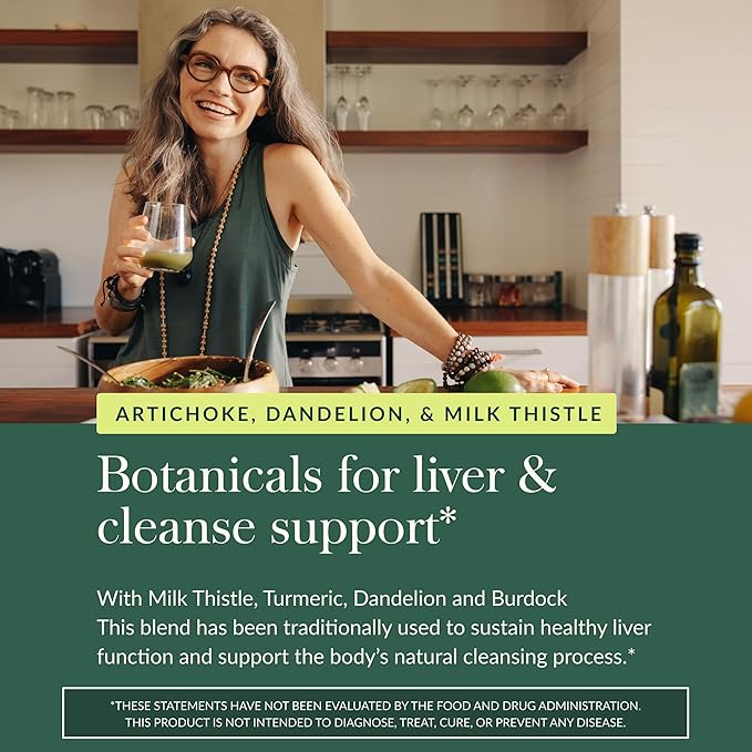 Gaia Herbs Liver Cleanse - Liver Health Support Herbal Supplement with Milk Thistle, Burdock, Turmeric, Dandelion & More* - 60 Vegan Liquid Phyto-Caps (30 Servings)