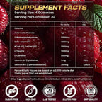 KUKALY Creatine Monohydrate Gummies for Men & Women, 9000MG Creatine Gummies Sugar Free with L-Taurine, BCAA 2:1, B12 B6 for Boost Strength, Focus & Endurance, Vegan, Non-GMO, Raspberry 120*2 Bottle