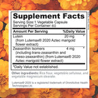 Focus Lutein for Eyes with Meso-Zeaxanthin, Eye Vitamin Supplement, 60 Count, 60 Day Supply, Daily Vision Support for Digital Screens, Bright Lights, Sunlight, Vegan and Sugar-Free, Made in USA