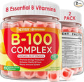 2 Pack Super Vitamin B Complex Gummies - Methylated B Complex for Women & Men, All B Vitamins, Methyl B12, Methylfolate, Vitamin C, Choline, Inositol, PABA for Energy, Brain & Immune, 0g Sugar, Vegan