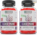 ZHOU Elder-Mune Elderberry Gummies - Black Elderberry, Vitamin C, & Zinc, Daily Immune Support Supplement for Women & Men, Natural Chews for Adults & Children 4 & Up - 60 Gummies (2 Pack)