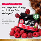 VitaUp Biotin Gummies 10000mcg for Women and Men - Extra Strength Hair, Skin and Nails Gummies with Collagen - Natural Biotin Gummy Supplement for Hair, Skin, Nails Support - 60 ct