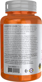 NOW Foods Sports Nutrition, ZMA (Zinc, Magnesium and Vitamin B-6), Enhanced Absorption, Sports Recovery*, 90 Capsules, (Pack of 2)