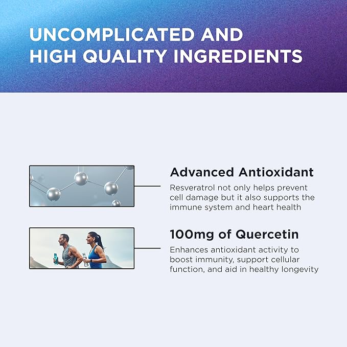 DR. EMIL NUTRITION Resveratrol Supplement - Healthy Aging Supplement with 500mg Resveratrol and 100mg Quercetin - Supports Normal Cellular & Cognitive Health, Twin Pack