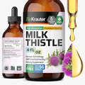 BIO KRAUTER® Milk Thistle Supplement - Liquid Pure Vegan Milk Thistle Extract 680 mg per Serving 4 Fl.Oz 56 Days of Supply - Liver Cleanse & Detox, Сontains Silymarin - Alcohol & Sugar Free