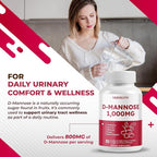 D-Mannose with Cranberry, Uva Ursi, Hibiscus, Ginger, Black Pepper - Supports Urinary Tract Health, Bladder Cleanse
