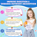 Kids Calcium Gummies + D3 & Magnesium for 4+, with Calcium Citrate Calcium Gluconate, Calcium Lactate,Probiotics & Prebiotics for Children Bone Health,Muscle Support,Digestive Health,Sugar Free 120Cts