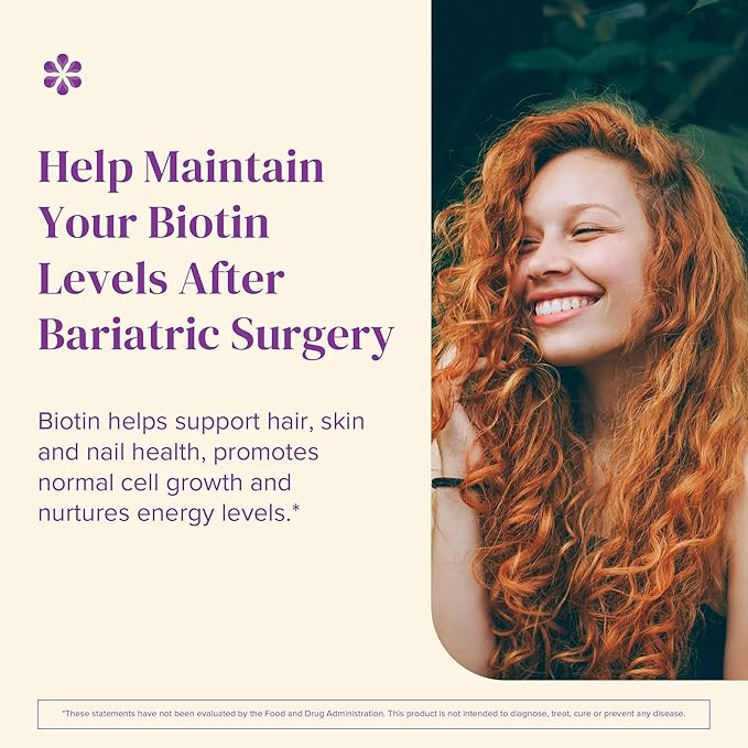 BariMelts Biotin 5000mcg, 180 Fast-Dissolving Tablets (6-Month Supply), Sugar-Free Bariatric Vitamins for Women, Natural Strawberry Flavor