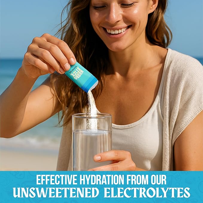 Electrolyte Powder Drink Mix | Glutathione, L-Theanine, Vitamins B6 & B12, Ginger & Magnesium for Hydration & Liver Health | Sugar-Free, All-Natural, Immune Support - Blue Raspberry | 12 Pack