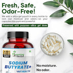 Humming Herbs Sodium Butyrate+ Capsules – 4-in-1 Digestive Support with L-Glutamine + Prebiotic Inulin + Probiotic Blend (10 Billion CFU) – Vegetarian (180)